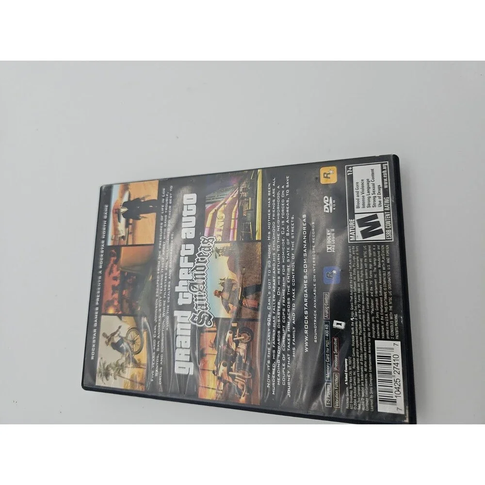 Grand Theft Auto San Andreas Sony PlayStation 2 PS2 Cart + Box CB